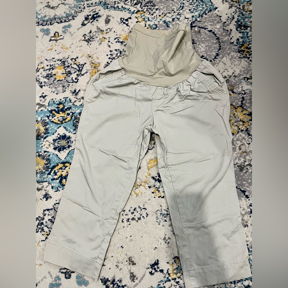 Beige maternity capris